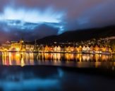Bergen bryggen by night