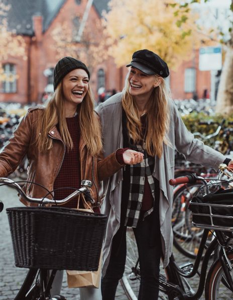 Girls with bicycles