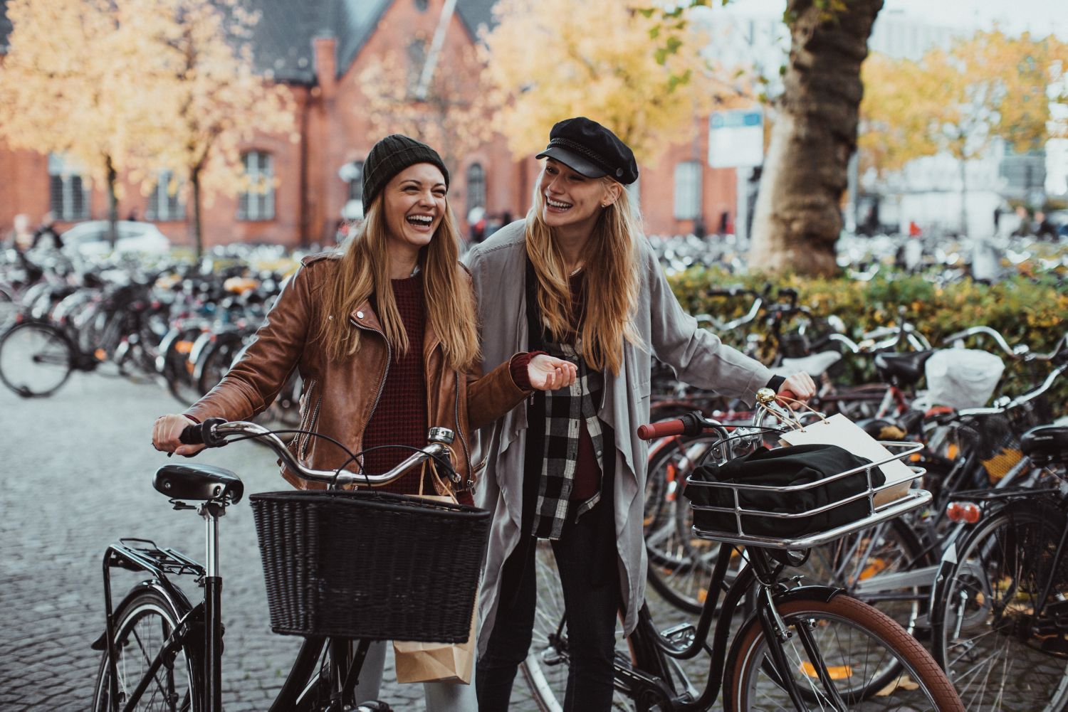 Girls with bicycles