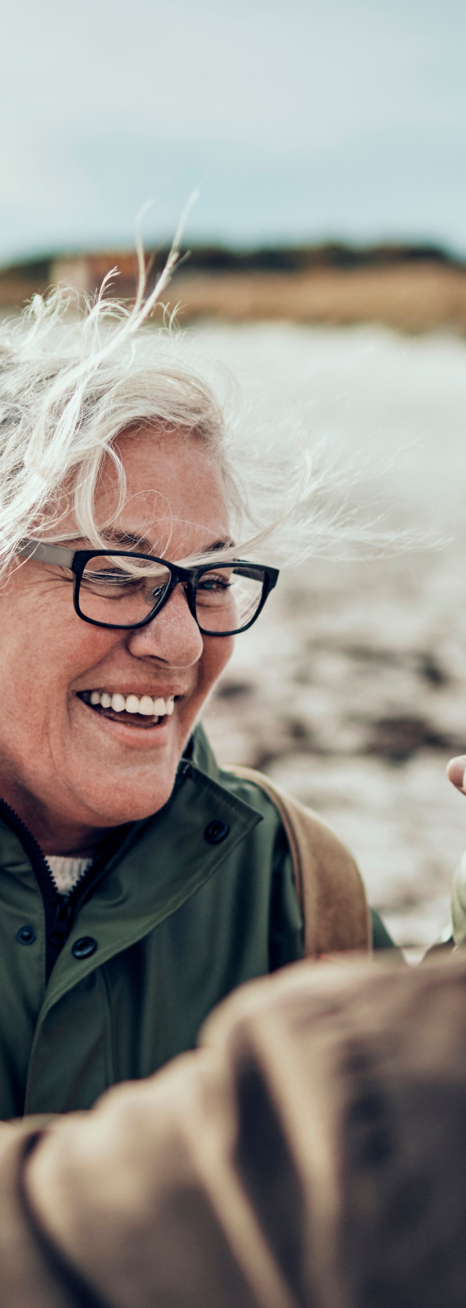 Elderly couple on the beach