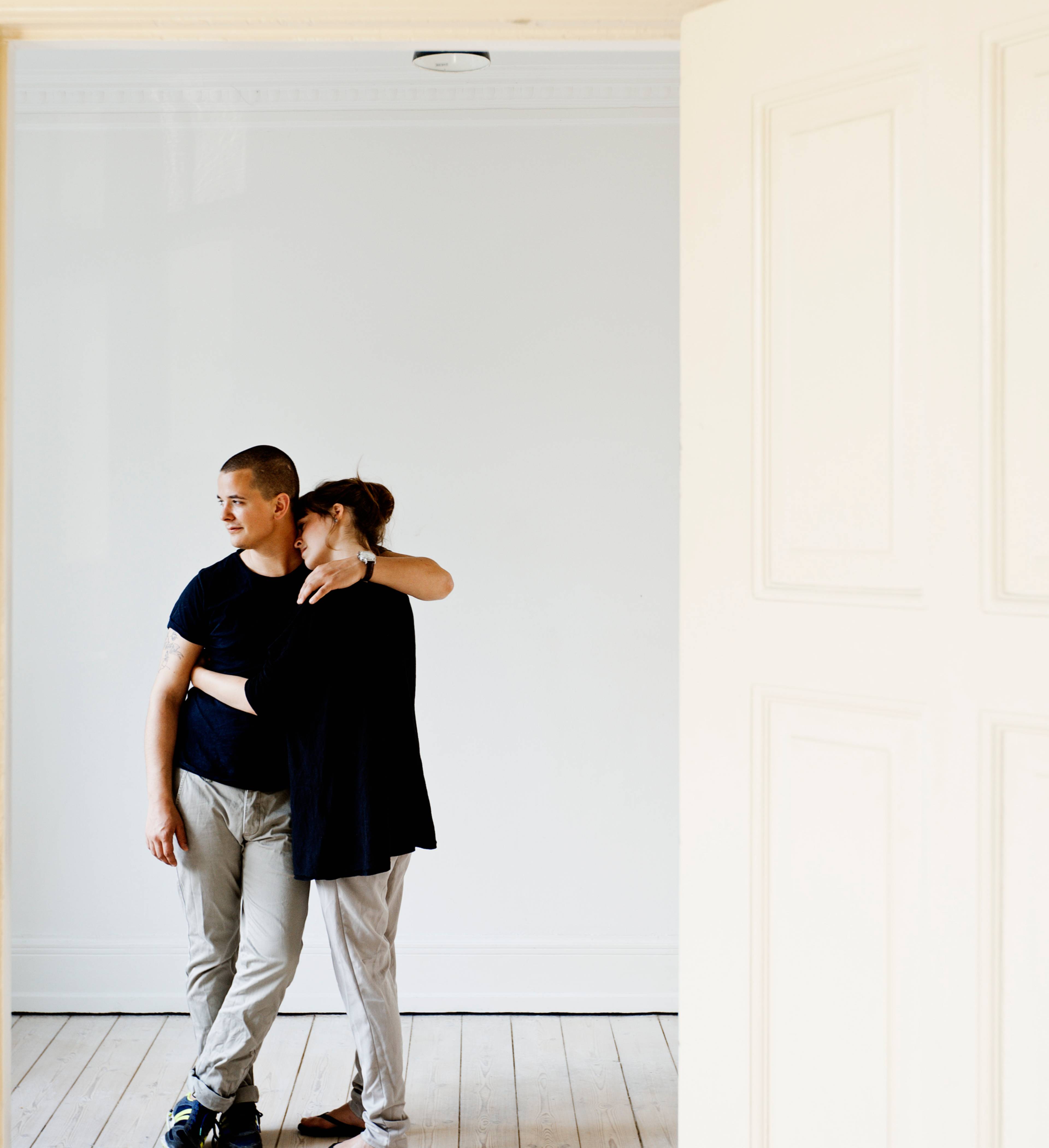 Young couple buying a flat