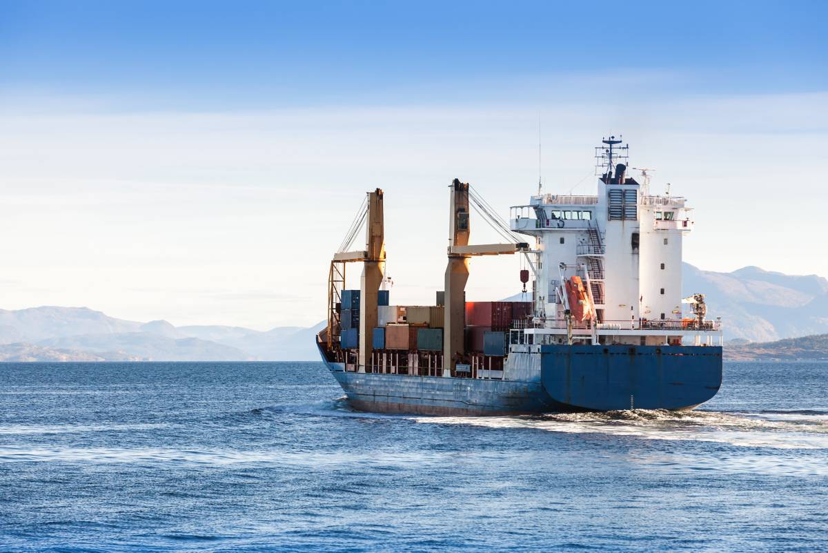 A ship at sea