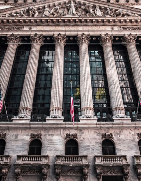 The front of the New York Stock Exchange.