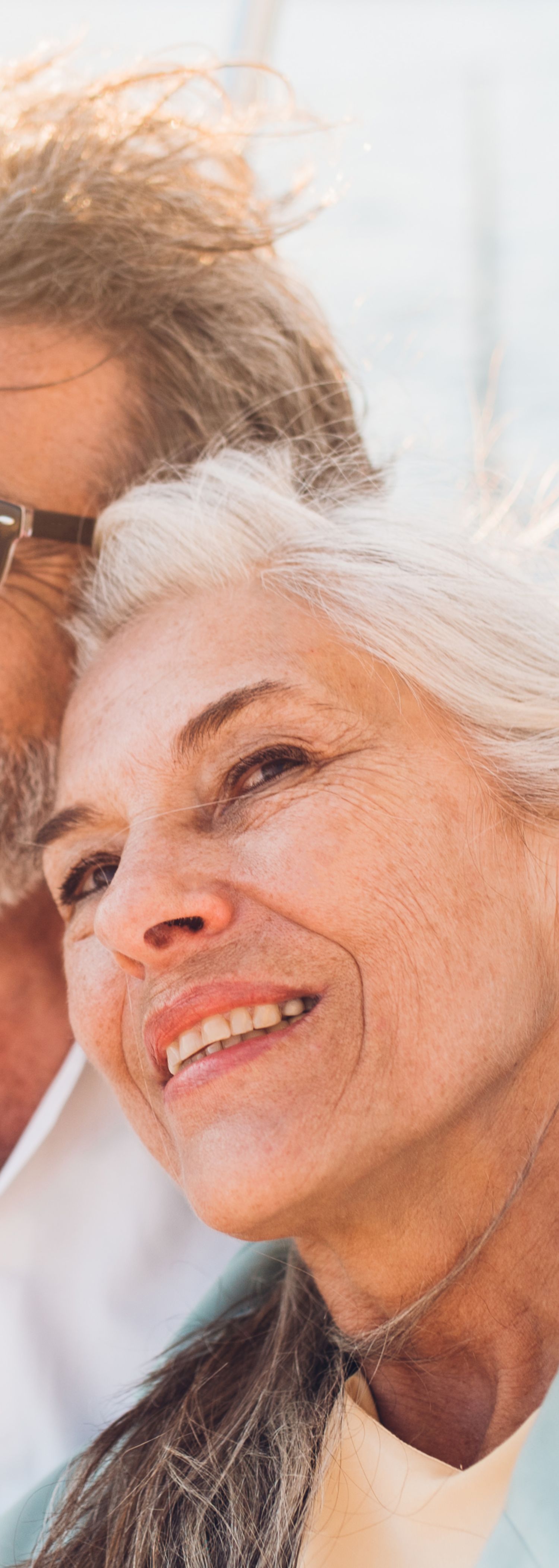 Adult couple on a sailboat