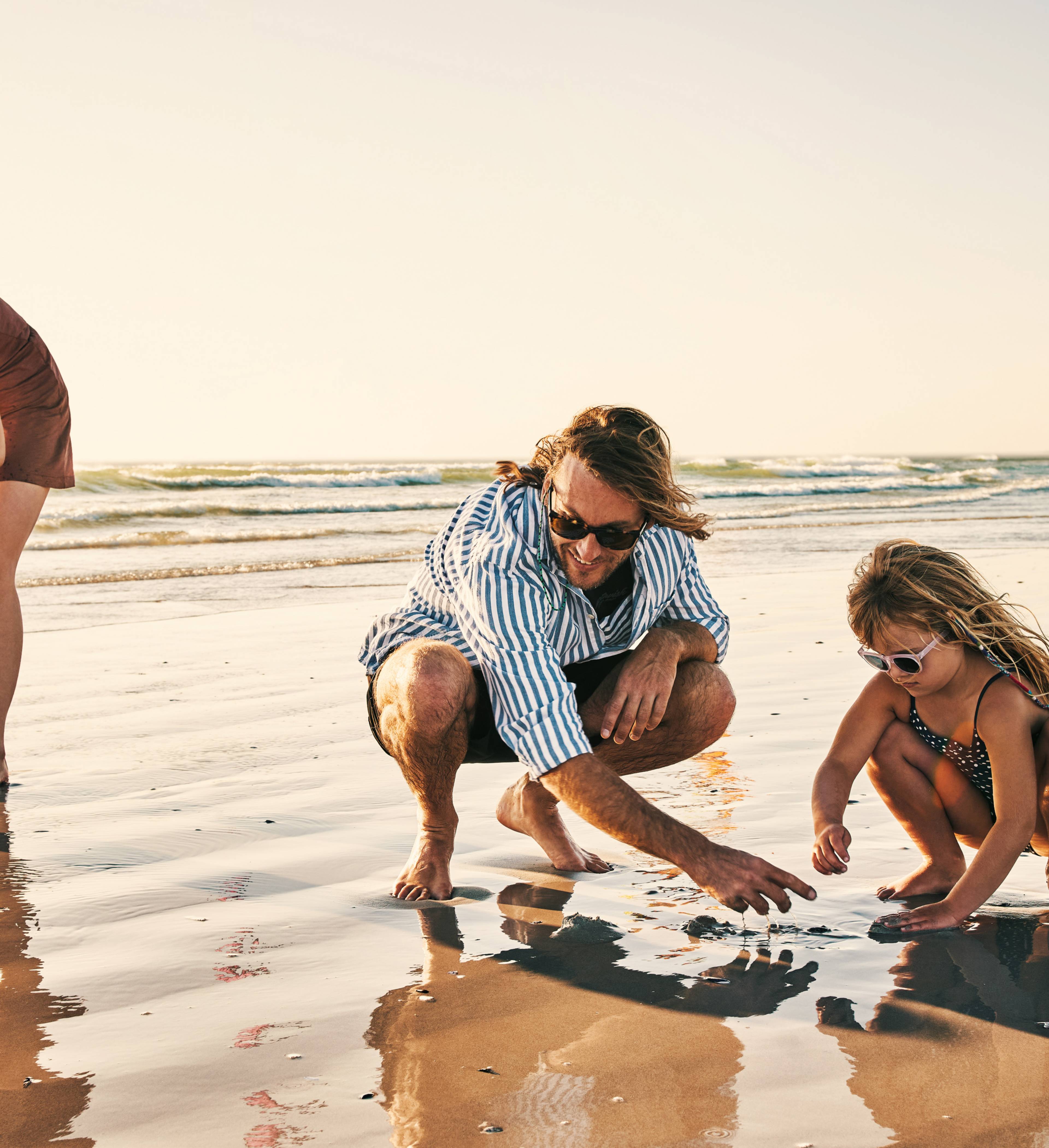 Familie på strand