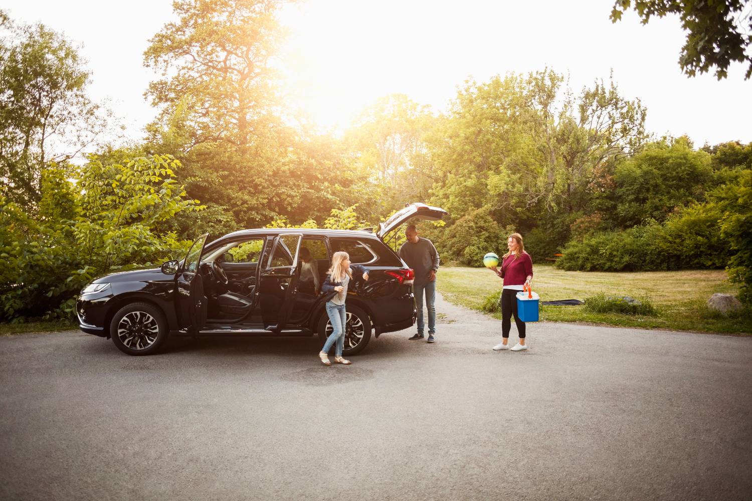 Familie på biltur