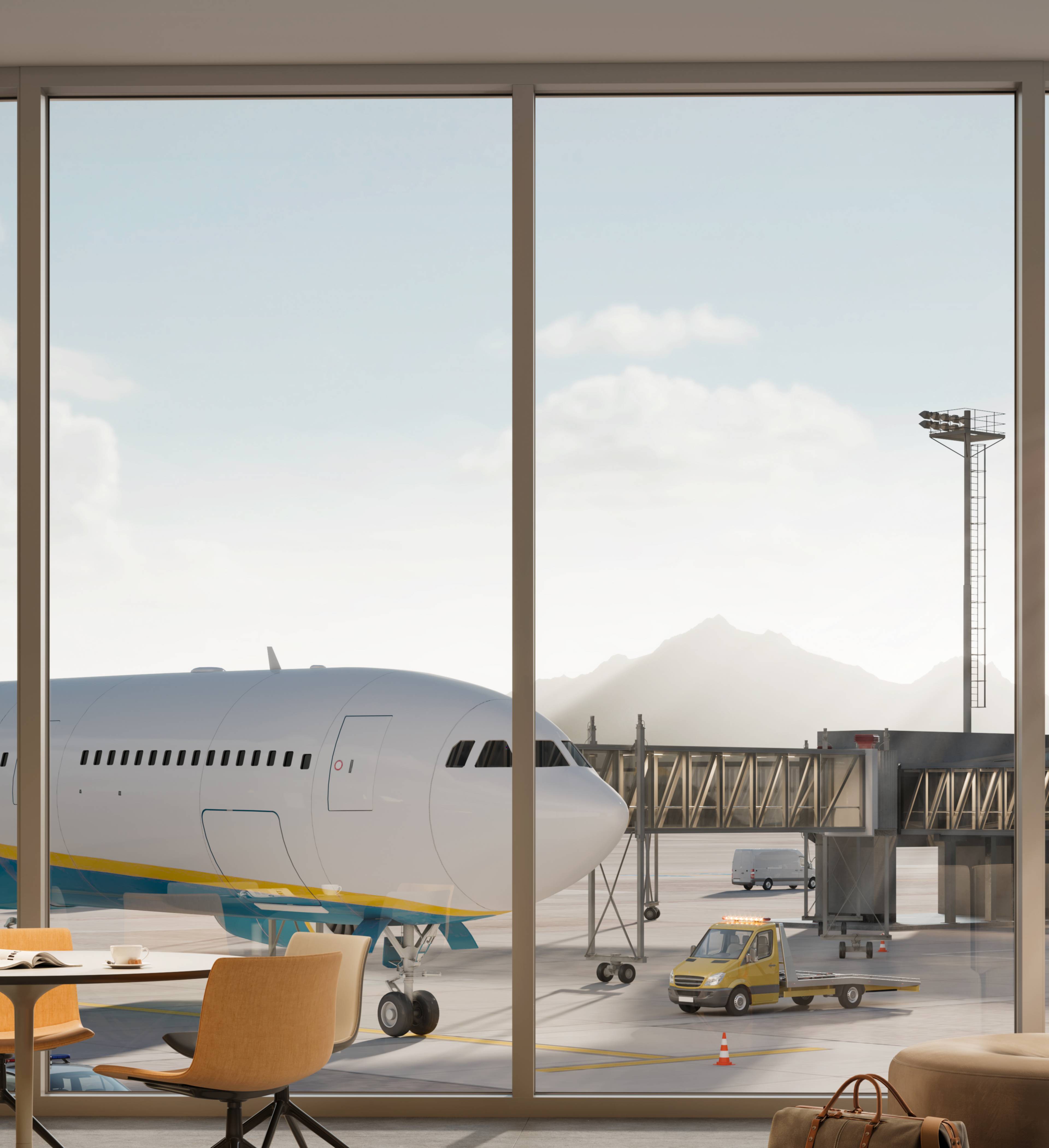 Fly på terminalen sett fra loungen