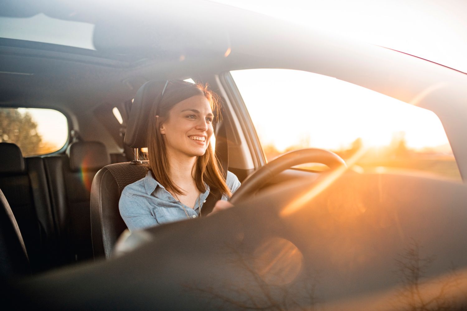 Woman in a car