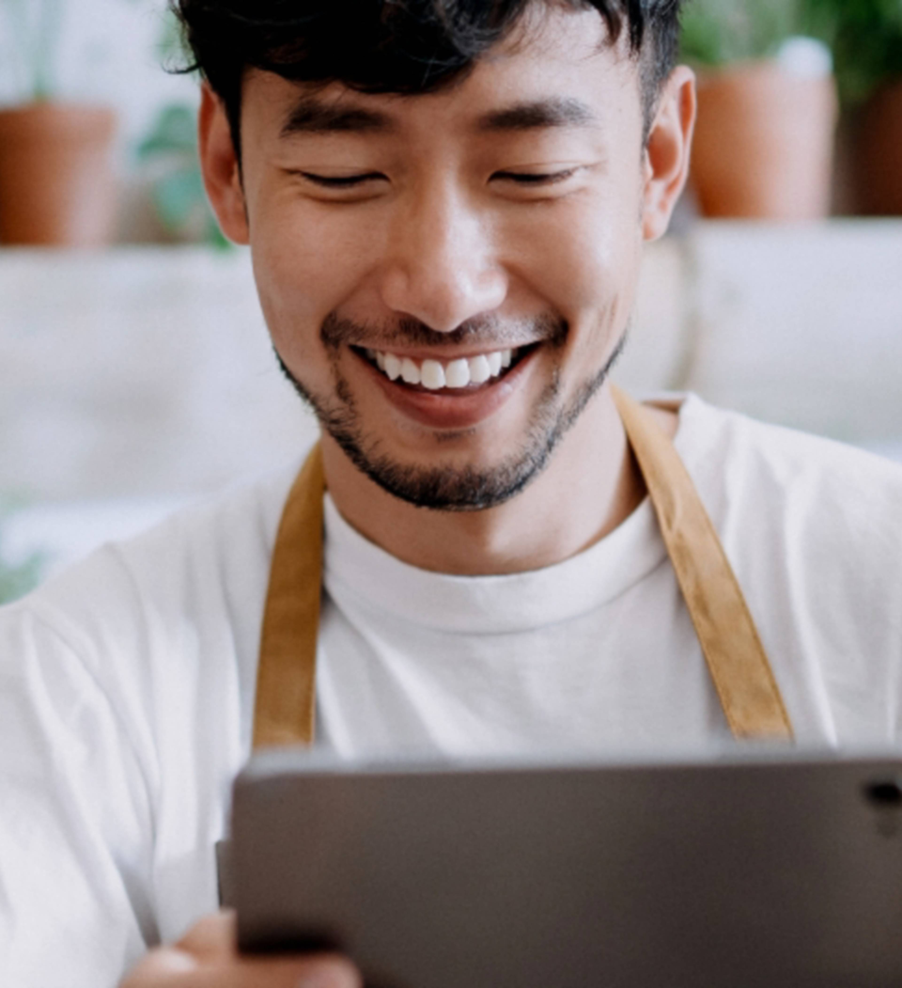Man with ipad