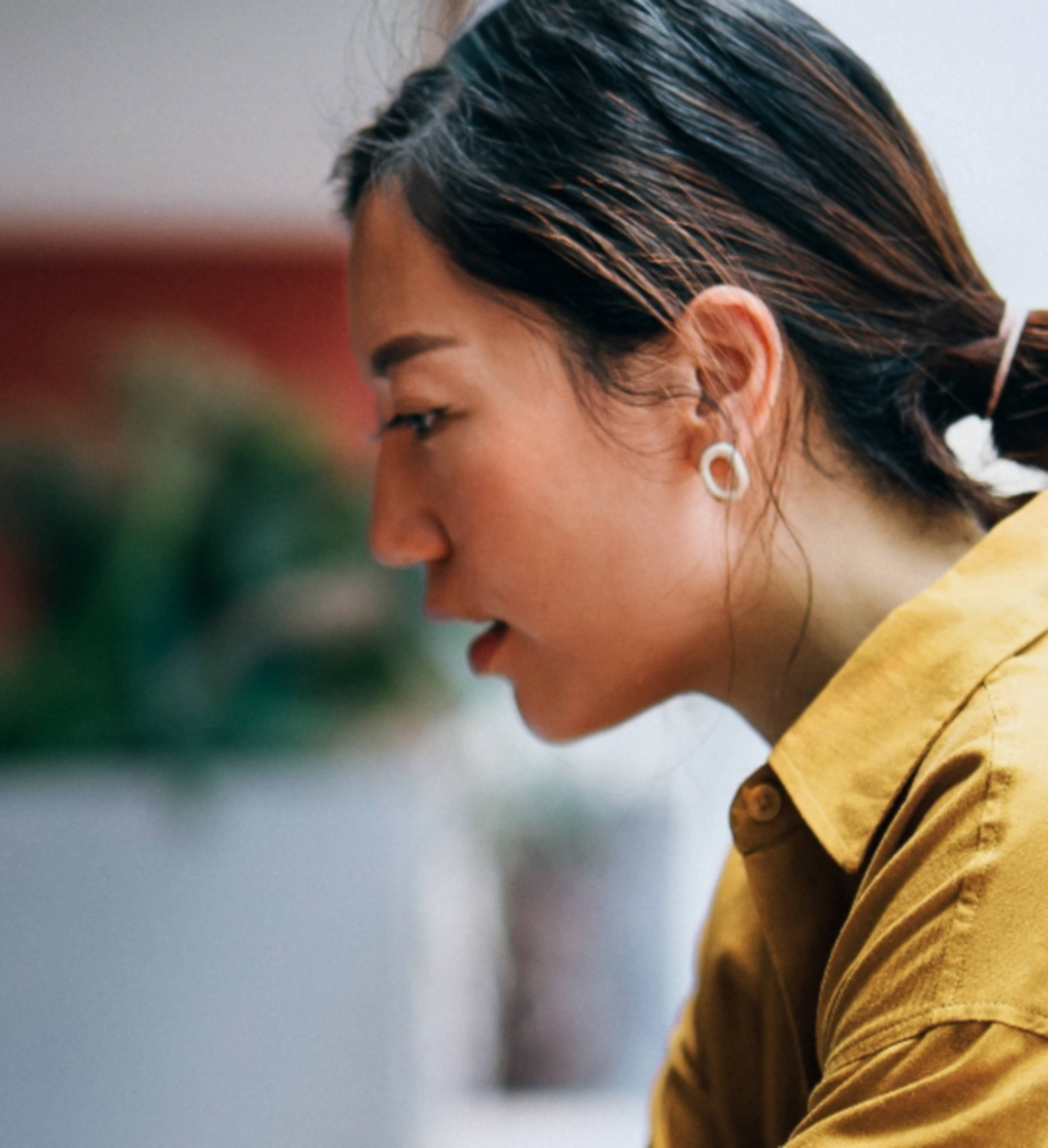 Girl with yellow jacket