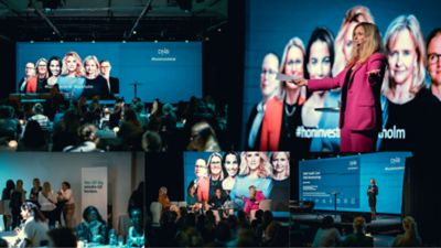 Fotokollage från "hon investerar"-eventet